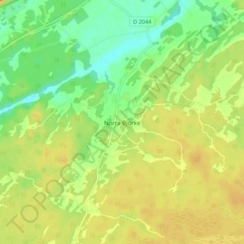 Norra Björke topographic map, elevation, terrain