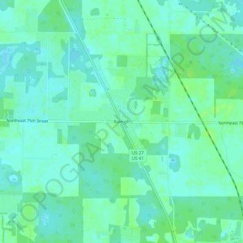 Raleigh topographic map, elevation, terrain