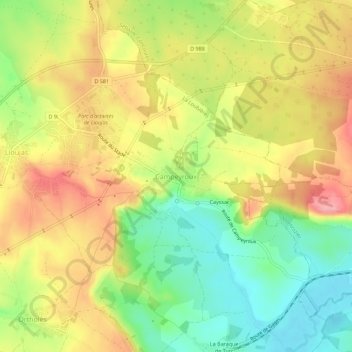 Campeyroux topographic map, elevation, terrain