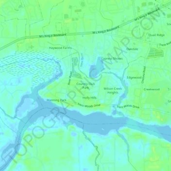 Country Club Park topographic map, elevation, terrain