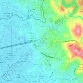 Maries Village II Phase 2 topographic map, elevation, terrain