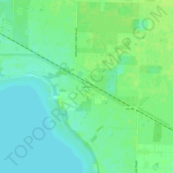 Lorida topographic map, elevation, terrain