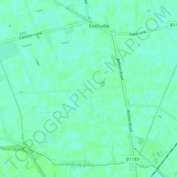 Fishtoft Drove topographic map, elevation, terrain