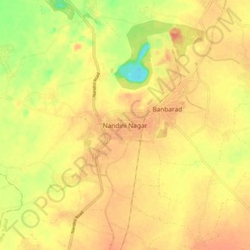 Nandini Nagar topographic map, elevation, terrain