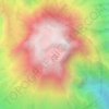 Merapi Volcano topographic map, elevation, terrain