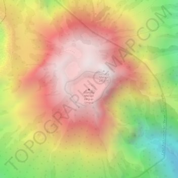 Merapi Volcano topographic map, elevation, terrain