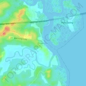 Kong Kong topographic map, elevation, terrain