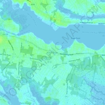 Breton Woods topographic map, elevation, terrain
