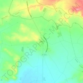Callén topographic map, elevation, terrain