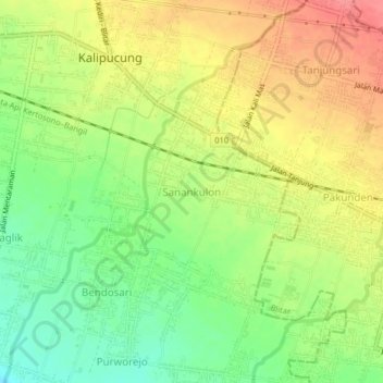 Sanankulon topographic map, elevation, terrain