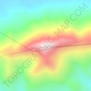 Gunung Satui topographic map, elevation, terrain