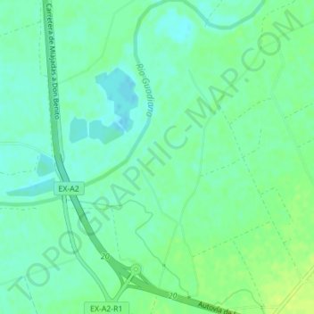 Fregenal topographic map, elevation, terrain