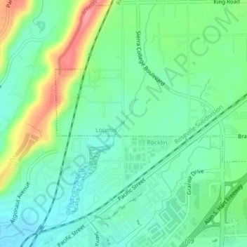 Natural Dam topographic map, elevation, terrain