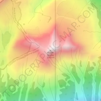 Mount Begbie topographic map, elevation, terrain