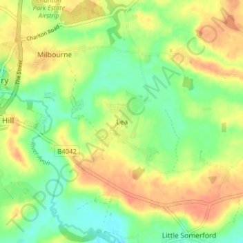 Lea topographic map, elevation, terrain