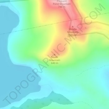 South Mountain topographic map, elevation, terrain