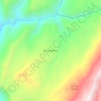 Barranquillas topographic map, elevation, terrain