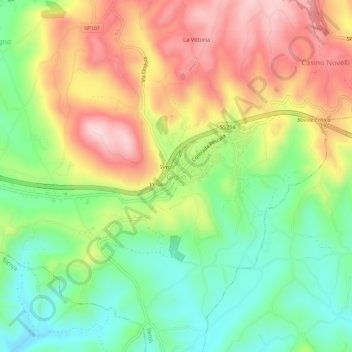 Giglio topographic map, elevation, terrain