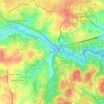 High Park topographic map, elevation, terrain