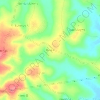 Bulika topographic map, elevation, terrain