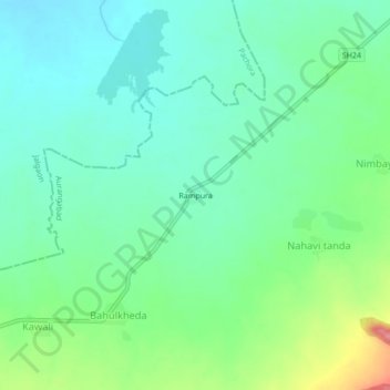 Rampura topographic map, elevation, terrain