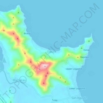 Ogpao topographic map, elevation, terrain