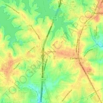 Smithville topographic map, elevation, terrain