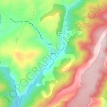 Boeza topographic map, elevation, terrain