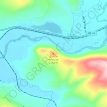 Saddle Mountain topographic map, elevation, terrain