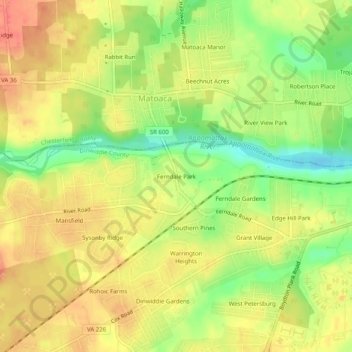 Ferndale Park topographic map, elevation, terrain