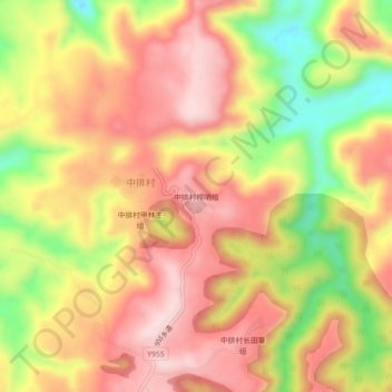 中排村榨哨组 topographic map, elevation, terrain