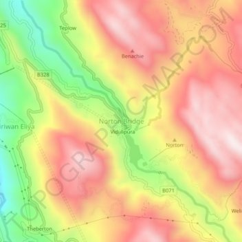 Norton Bridge topographic map, elevation, terrain