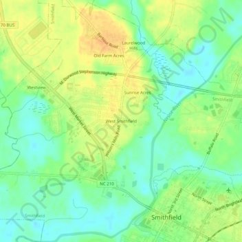 West Smithfield topographic map, elevation, terrain
