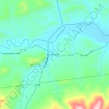 Speedwell topographic map, elevation, terrain
