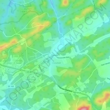 Shooks topographic map, elevation, terrain