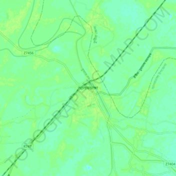 Alamdanga topographic map, elevation, terrain