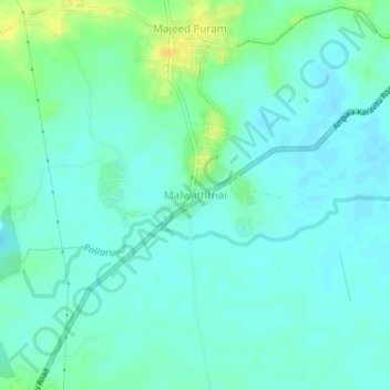 Malwaththai topographic map, elevation, terrain