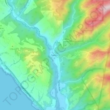 Swanton topographic map, elevation, terrain