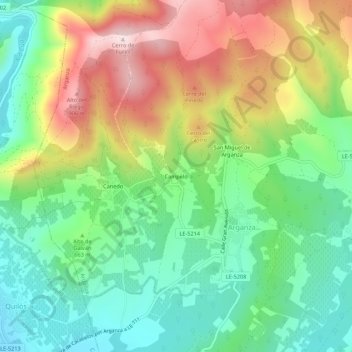 Campelo topographic map, elevation, terrain