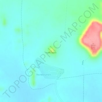 The Monument topographic map, elevation, terrain