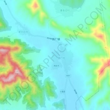 Xiaoxijie topographic map, elevation, terrain
