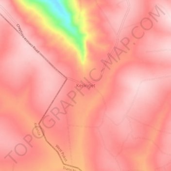 Keringet topographic map, elevation, terrain