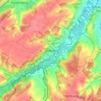 Terlanen topographic map, elevation, terrain