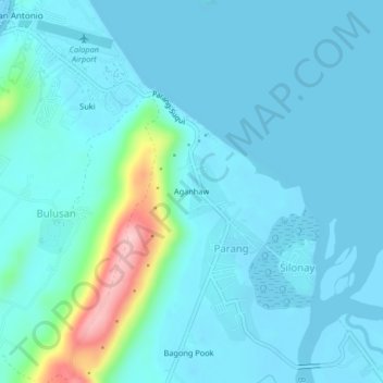 Aganhaw topographic map, elevation, terrain