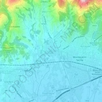 Margine Coperta topographic map, elevation, terrain