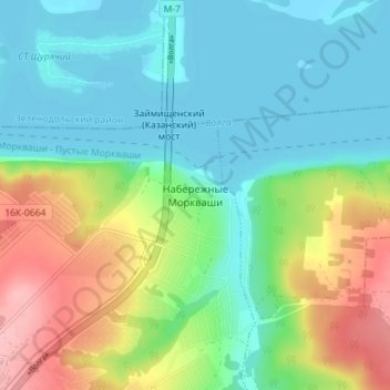 Набережные Моркваши topographic map, elevation, terrain