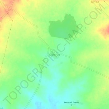 Omerga topographic map, elevation, terrain