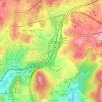 As Casas do Vento topographic map, elevation, terrain