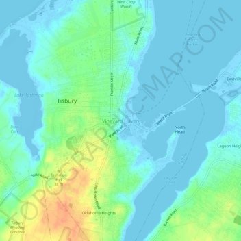 Vineyard Haven topographic map, elevation, terrain
