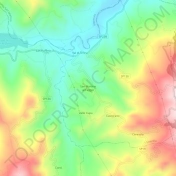 San Martino al Faggio topographic map, elevation, terrain